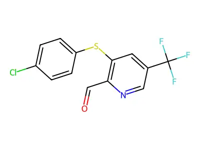 3-[(4-Chlorophenyl)thio]-5-(trifluoromethyl)pyridine-2-carbaldehyde structure