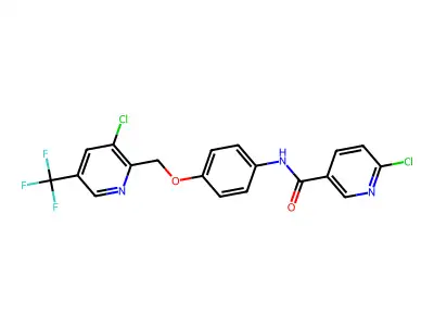 N3-(4-{[3-chloro-5-(trifluoromethyl)-2-pyridyl]methoxy}phenyl)-6-chloronicotinamide structure