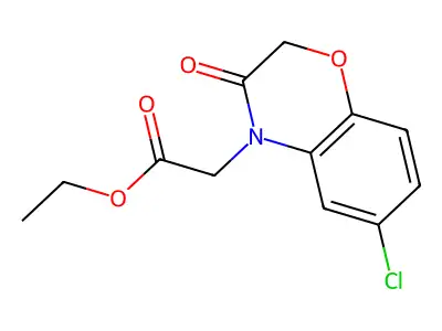 Ethyl 2-(6-chloro-3-oxo-1,4-benzoxazin-4-yl)acetate structure