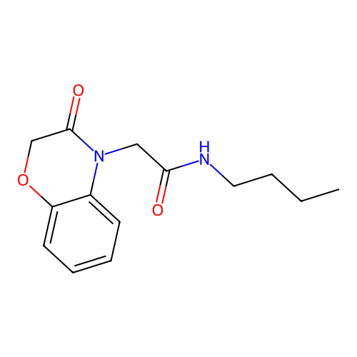 N-butyl-2-(3-oxo-2,3-dihydro-4H-1,4-benzoxazin-4-yl)acetamide structure