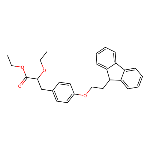 ethyl 2-ethoxy-3-[4-(2-(9H-fluoren-9-yl)ethoxy]phenyl)propionate structure