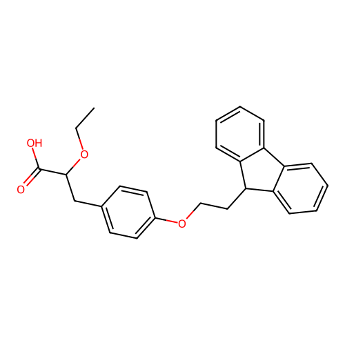 2-Ethoxy-3-{4-[2-(9H-fluoren-9-yl)-ethoxy]-phenyl}-propionic acid structure