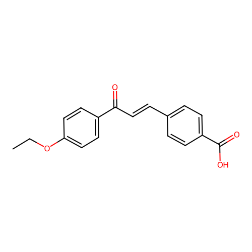 (E)-4-(3-(4-Ethoxyphenyl)-3-oxoprop-1-en-1-yl)benzoic acid structure