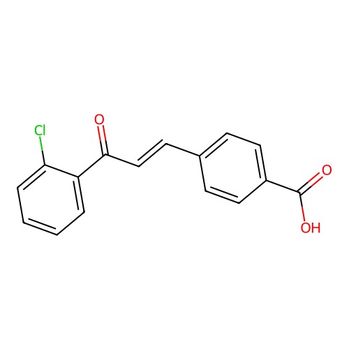 (E)-4-(3-(2-Chlorophenyl)-3-oxoprop-1-en-1-yl)benzoic acid structure