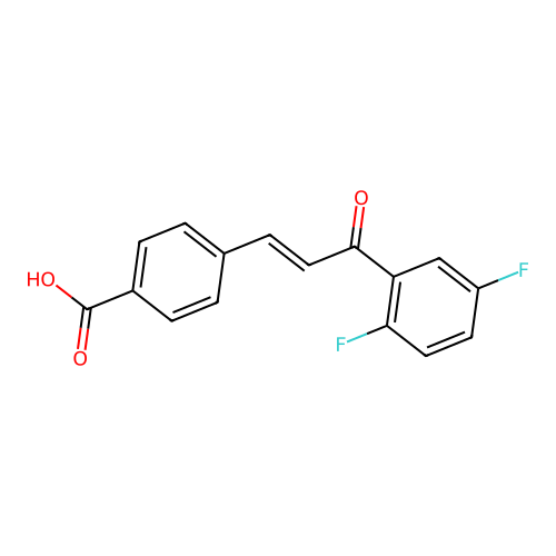 (E)-4-(3-(2,5-Difluorophenyl)-3-oxoprop-1-en-1-yl)benzoic acid structure