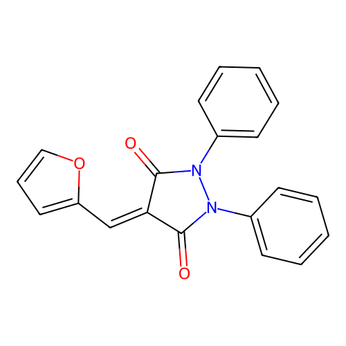 1,2-Diphenyl-4-furfurylidene-3,5-pyrazolidinedione structure