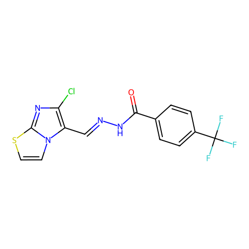 N'1-[(6-chloroimidazo[2,1-b][1,3]thiazol-5-yl)methylidene]-4-(trifluoromethyl)benzene-1-carbohydrazide structure