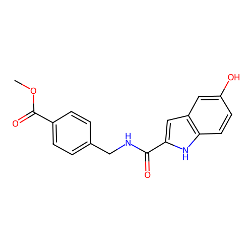 Methyl 4-[[[(5-hydroxy-1H-indol-2-yl)carbonyl]amino]methyl]benzoate structure