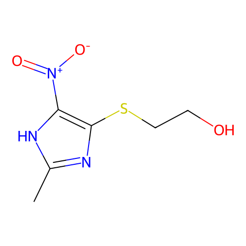 2-(2-Methyl-5-nitro-3H-imidazol-4-ylsulfanyl)-ethanol structure