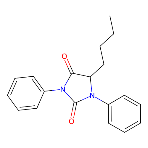 5-Butyl-1,3-diphenyl-2,4-imidazolidinedione structure