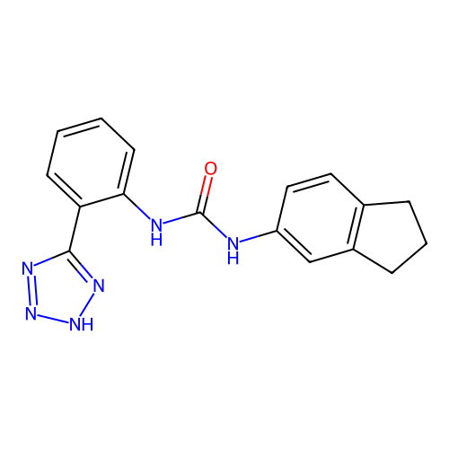 1-(2,3-dihydro-1H-inden-5-yl)-3-[2-(2H-tetrazol-5-yl)phenyl]urea structure