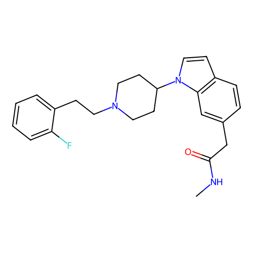 1-(1-(2-(2-Fluorophenyl)ethyl)-4-piperidinyl)-N-methyl-1H-indole-6-acetamide structure