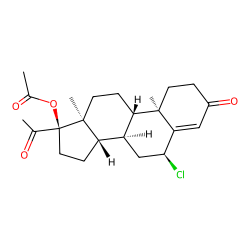 (6alpha)-17-(Acetyloxy)-6-chloropregn-4-ene-3,20-dione structure