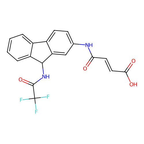 3-[[9-[ amino]-9H-fluoren-2-yl]carbamoyl]prop-2-enoicacid structure