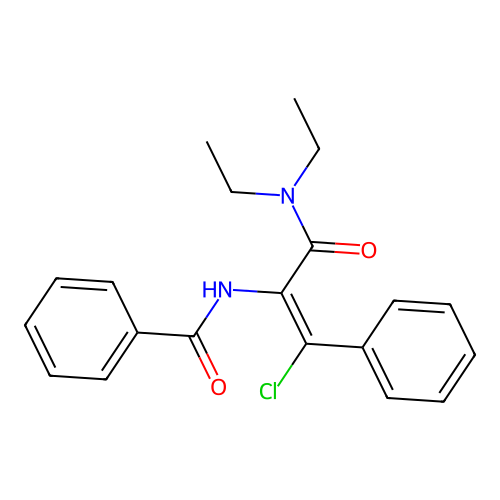 N-[(1Z)-2-Chloro-1-[(diethylamino)carbonyl]-2-phenylethenyl]benzamide structure