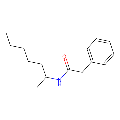 N-(1-methylhexyl)-2-phenylacetamide structure