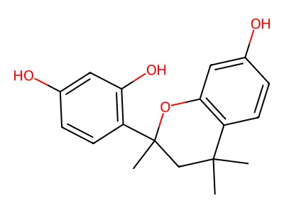 4-(7-hydroxy-2,4,4-trimethyl-3,4-dihydro-2H-chromen-2-yl)-1,3-benzenediol structure