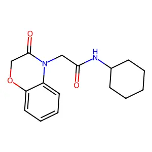 N-cyclohexyl-2-(3-oxo-1,4-benzoxazin-4-yl)acetamide structure