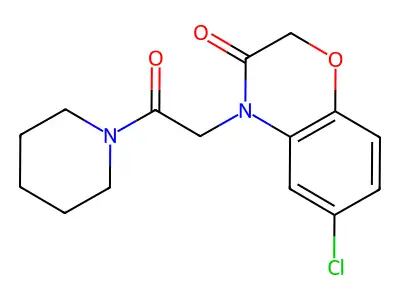 6-Chloro-4-(2-oxo-2-piperidin-1-ylethyl)-1,4-benzoxazin-3-one structure