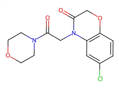 6-Chloro-4-(2-morpholin-4-yl-2-oxoethyl)-1,4-benzoxazin-3-one structure