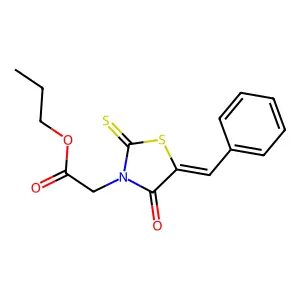 (Z)-propyl 2-(5-benzylidene-4-oxo-2-thioxothiazolidin-3-yl)acetate structure