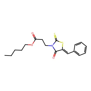 (Z)-pentyl 3-(5-benzylidene-4-oxo-2-thioxothiazolidin-3-yl)propanoate structure