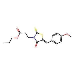 (Z)-propyl 3-(5-(4-methoxybenzylidene)-4-oxo-2-thioxothiazolidin-3-yl)propanoate structure
