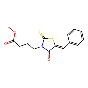(Z)-methyl 4-(5-benzylidene-4-oxo-2-thioxothiazolidin-3-yl)butanoate structure