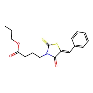 (Z)-propyl 4-(5-benzylidene-4-oxo-2-thioxothiazolidin-3-yl)butanoate structure