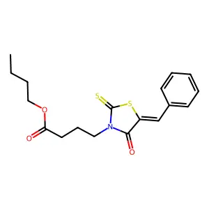 (Z)-butyl 4-(5-benzylidene-4-oxo-2-thioxothiazolidin-3-yl)butanoate structure