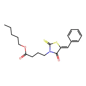 (Z)-pentyl 4-(5-benzylidene-4-oxo-2-thioxothiazolidin-3-yl)butanoate structure