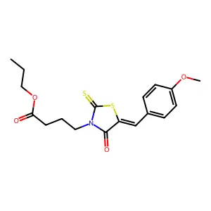 (Z)-propyl 4-(5-(4-methoxybenzylidene)-4-oxo-2-thioxothiazolidin-3-yl)butanoate structure