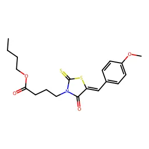 (Z)-butyl 4-(5-(4-methoxybenzylidene)-4-oxo-2-thioxothiazolidin-3-yl)butanoate structure