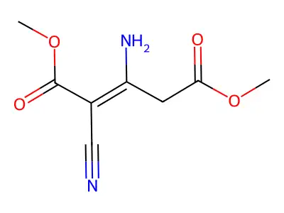 Dimethyl 3-amino-2-cyanopent-2-enedioate structure