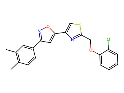 5-[2-[(2-Chlorophenoxy)methyl]-4-thiazolyl]-3-(3,4-dimethylphenyl)isoxazole structure