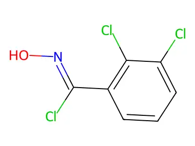 2,3-dichloro-N-hydroxybenzenecarboximidoyl chloride structure