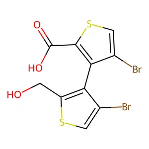 4,4'-Dibromo-2'-(hydroxymethyl)-3,3'-bithiophene-2-carboxylic acid structure