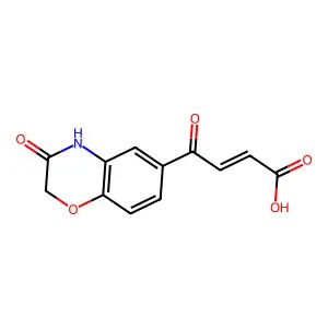 4-oxo-4-(3-oxo-4H-1,4-benzoxazin-6-yl)but-2-enoic acid structure