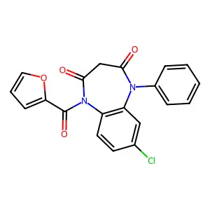 1H-1,5-Benzodiazepine-2,4(3H,5H)-dione, 7-chloro-1-furoyl-5-phenyl- structure