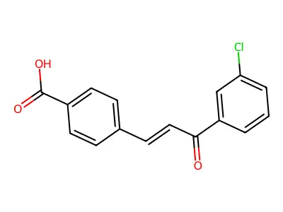 4-[3-(3-Chlorophenyl)-3-oxoprop-1-enyl]benzoic acid structure