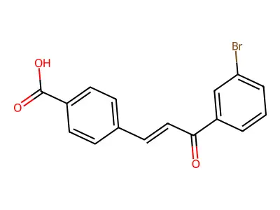 4-[3-(3-Bromophenyl)-3-oxoprop-1-enyl]benzoic acid structure
