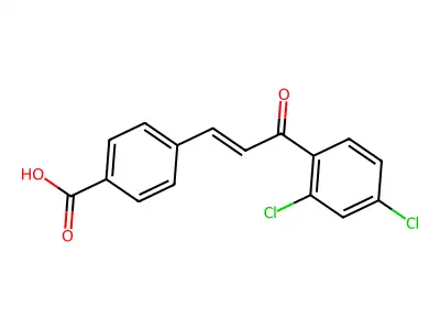 4-[3-(2,4-Dichlorophenyl)-3-oxoprop-1-enyl]benzoic acid structure