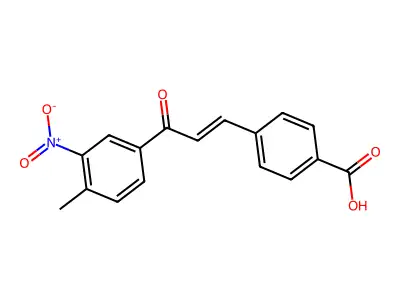 4-[3-(4-Methyl-3-nitrophenyl)-3-oxoprop-1-enyl]benzoic acid structure