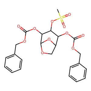 [2,4-bis(phenylmethoxycarbonyloxy)-6,8-dioxabicyclo[3.2.1]octan-3-yl] methanesulfonate structure