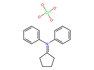 Benzenaminium, N-cyclopentylidene-N-phenyl-, perchlorate (1:1) structure