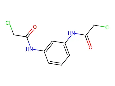 2-chloro-N-[3-(2-chloroacetylamino)phenyl]acetamide structure