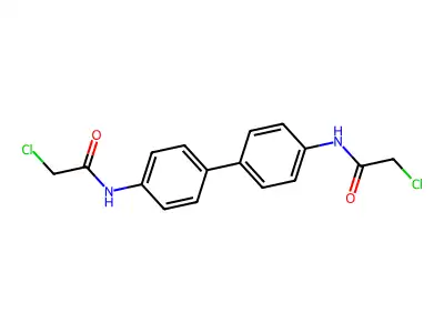 N,N'-biphenyl-4,4'-diylbis(2-chloroacetamide) structure