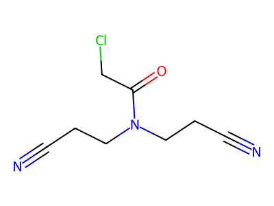 2-chloro-N,N-bis(2-cyanoethyl)acetamide structure