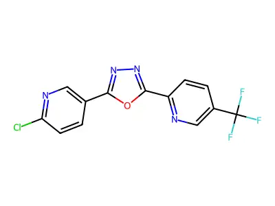 2-(6-Chloro-3-pyridyl)-5-[5-(trifluoromethyl)-2-pyridyl]-1,3,4-oxadiazole structure