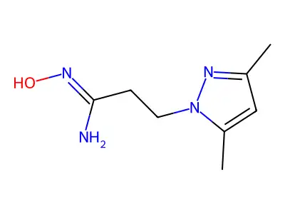 3-(3,5-dimethylpyrazol-1-yl)-N'-hydroxypropanimidamide structure
